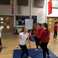 PE Gymnastics in action