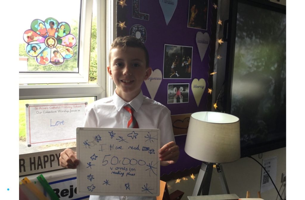 Reading Plus Hall of Fame, first children to hit 50,000 words read St