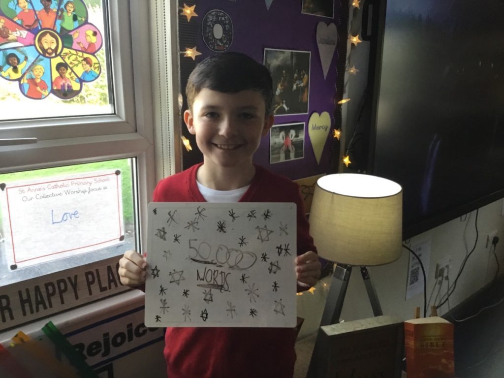 Reading Plus Hall of Fame, first children to hit 50,000 words read St